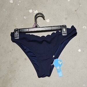 Nwt Cupshe Navy Blue Bikini Bottom with Scalloped Edge #166